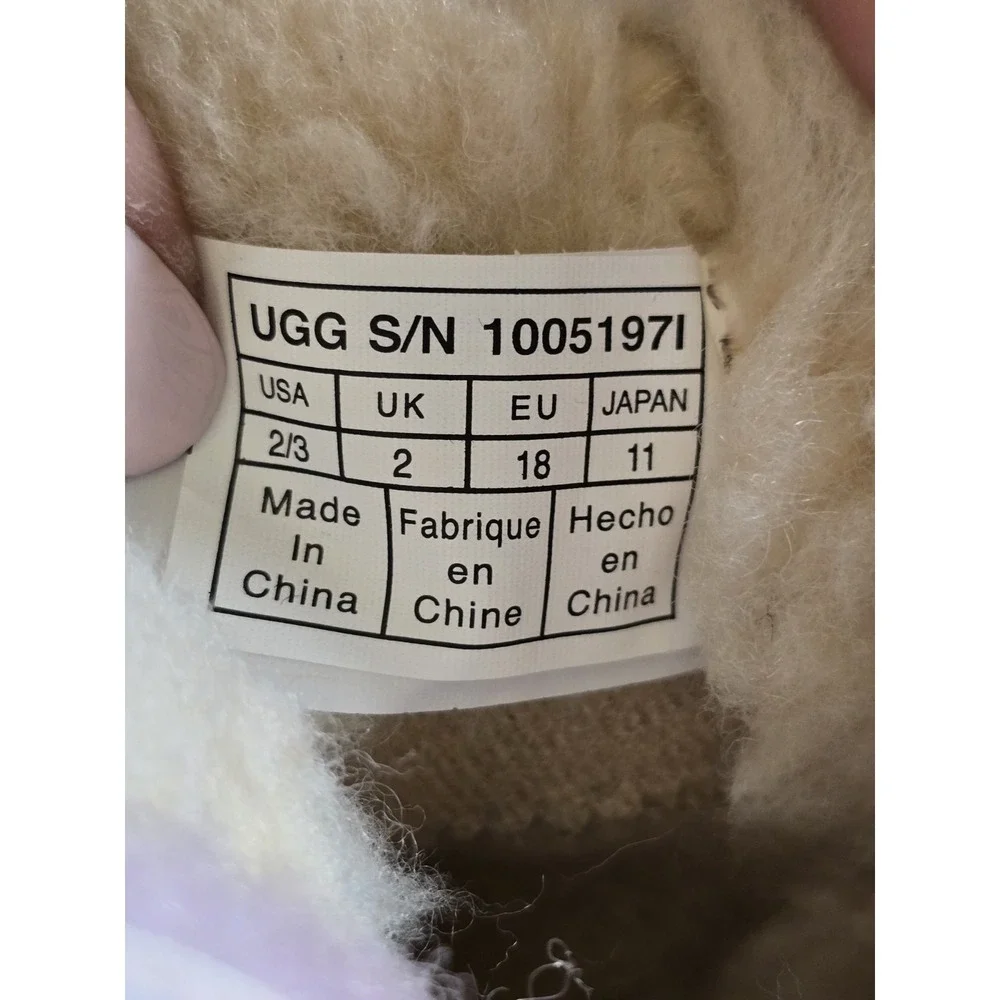 UGG Jesse Purl Knit Infant Baby Boots Pink Sheepskin‎ Lined Size 2/3 (6-12M)